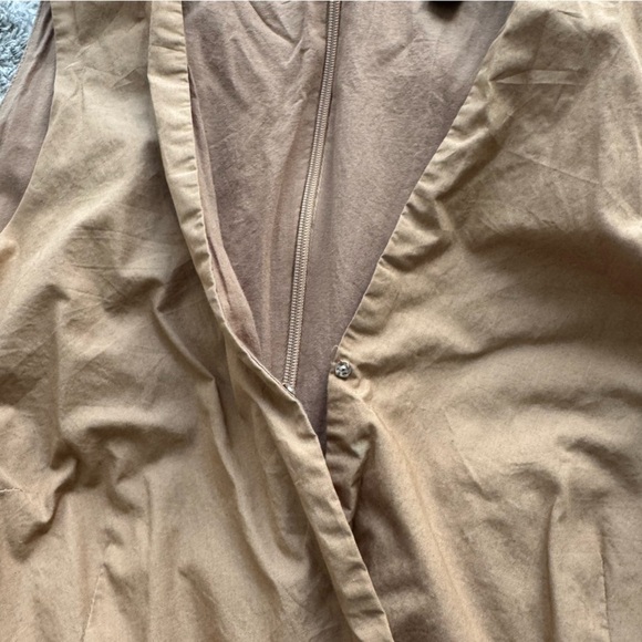 J.Crew midi dress brown camel Faux Wrap Cotton Poplin Dress belted Size 0 - Picture 5 of 12